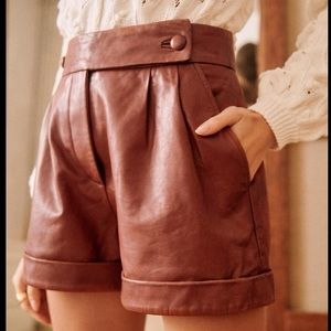 Sezane leather shorts NWT